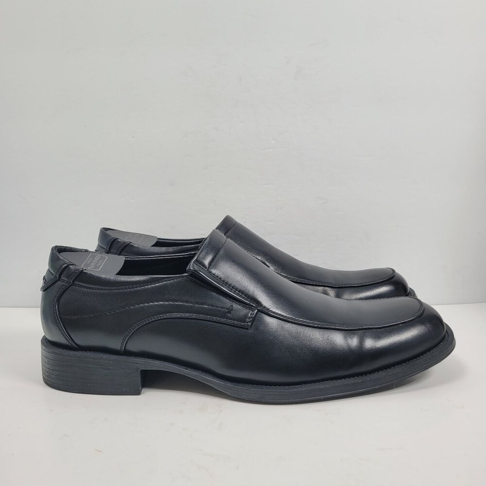 Perry Ellis Portfolio Pete Men's Black Leather Slip-On Loafers Shoes US Size 12